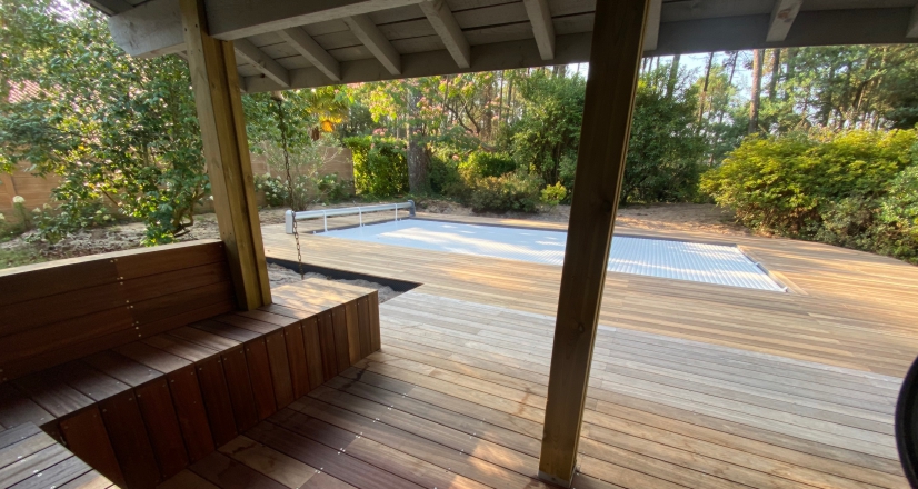 Piscine et amenagement bois a Hossegor par Aquatitude