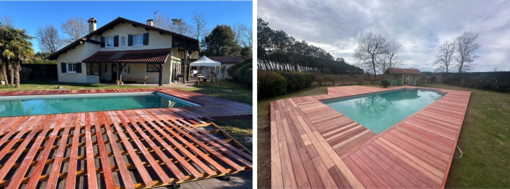 Renovation d une terrasse en padouk st Jean de Marsacq