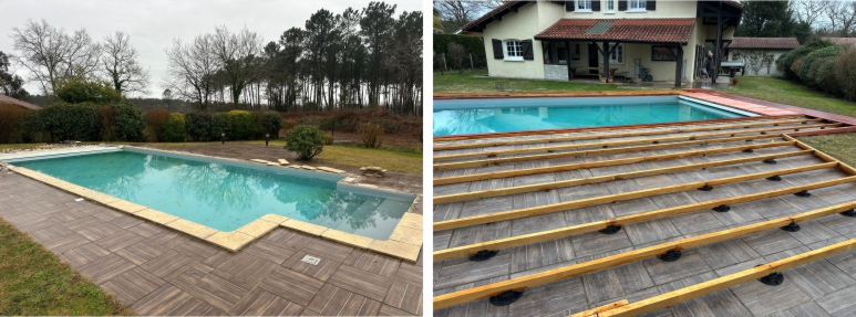 Renovation d une terrasse en padouk st Jean de Marsacq