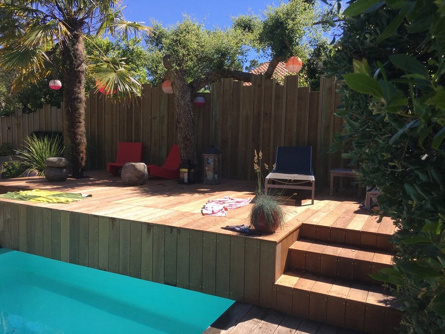 Am�nagement terrasse et escalier bois � Labenne