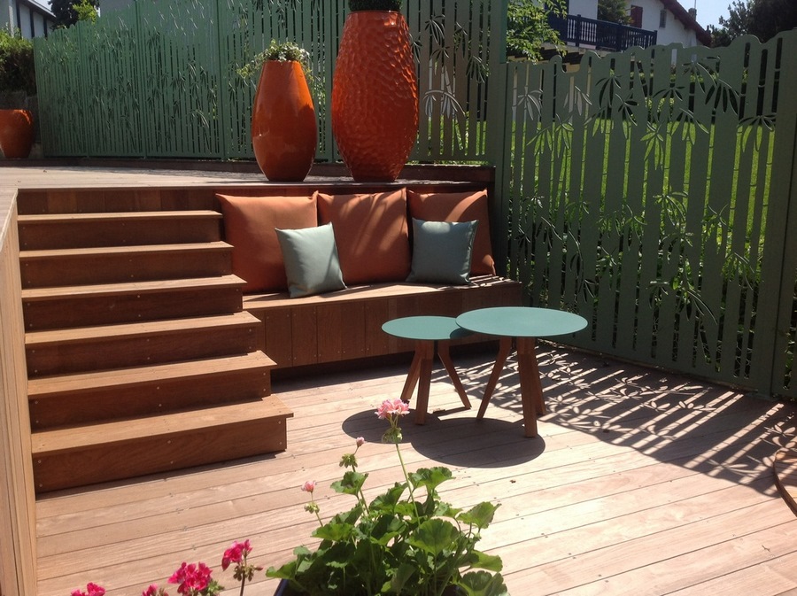 Am�nagement terrasse et escalier bois � Saint Jean de Luz